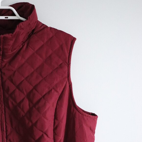 Northern Reflections Women's XL‎ Maroon Quilted Full Zip Sleeveless Jacket Vest - Picture 6 of 12